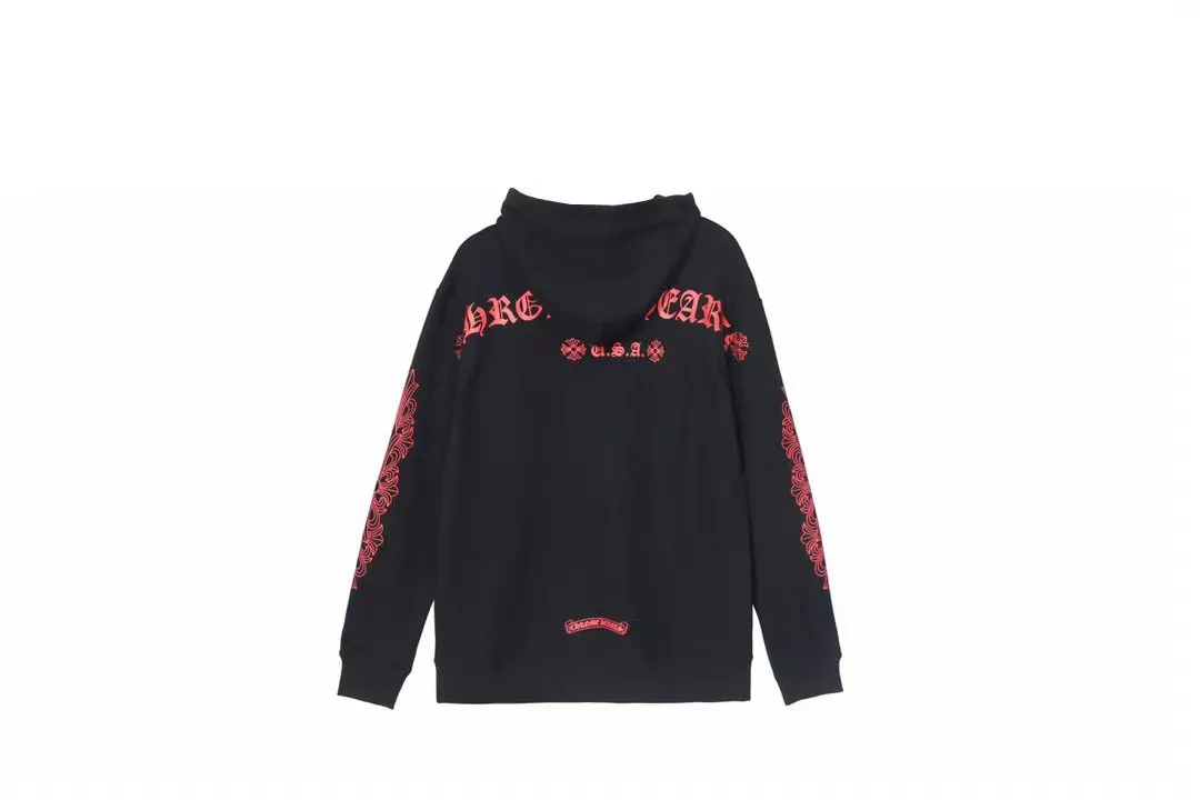 M26—P210 -Chrome Hearts/Chrome Hearts printed sweatshirt cardigan jacket -420 grams of high-density, high-quality wool, soft, delicate and skin-friendly, soft and silky to the touch, warm and skin-friendly -The hardware zipper accessories are all customized and full of details -Colour: black white -Size: S M L XL